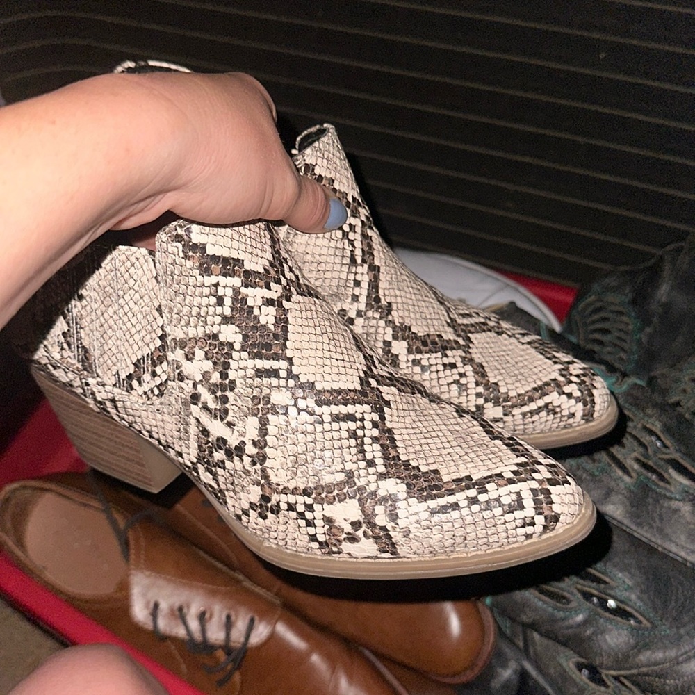 Women’s snakeskin booties